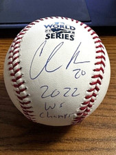 CHAS MCCORMICK 4 SIGNED AUTOGRAPHED 2022 WORLD SERIES BASEBALL!  Astros!  Champs