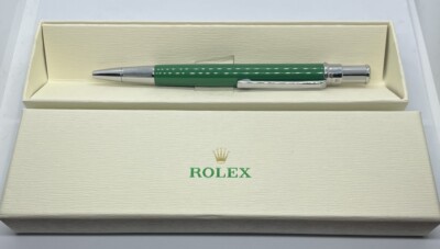 Rolex Ballpoint Retractable Pen NEW RARE Green Silver Collectible