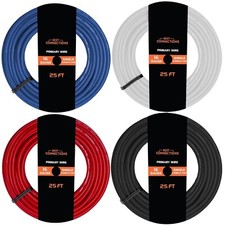 Best Connections 16 Gauge Car Audio Primary Wire 25ft  4 Rolls   Remote, Ground