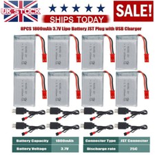 1S 1800mAh 3.7V Lipo Battery JST Plug with USB Charger for RC Quadcopter Drone