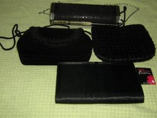 VINTAGE LOT OF 4 EVENING BAGS BLACK 2 New 2 Pre owned