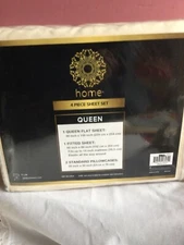 home 4 Piece Queen Sheet Set Beige 1 Flat 1 Fitted Sheet 2 Pillowcases Brand New