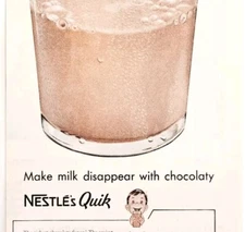 1958 Nestle Quik Chocolate Milk Drink Mix Advertisement Dairy Dessert DWII16