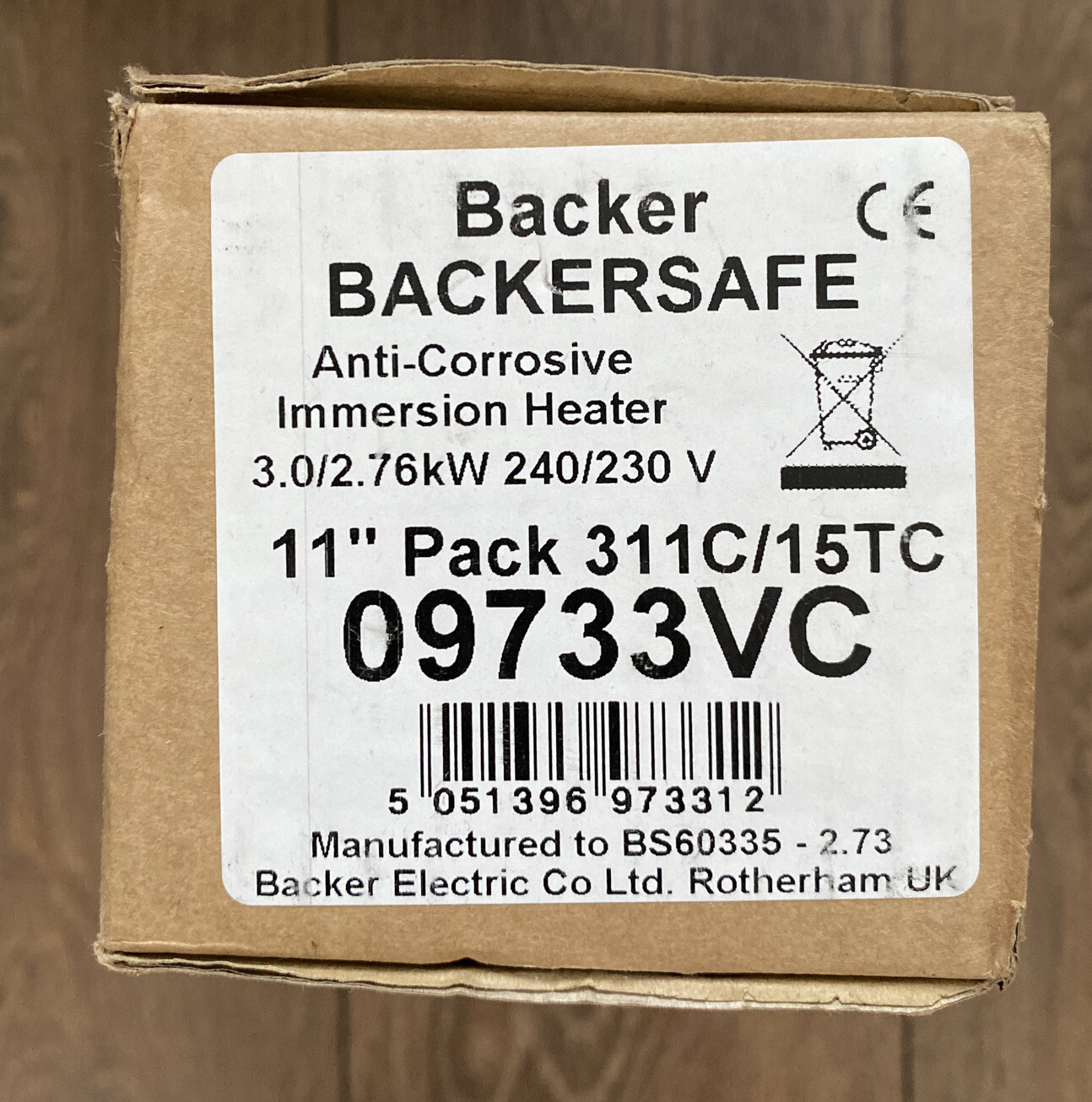 Backer Backersafe immersion heater element 11 inch 09733VC | eBay