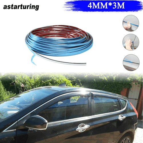 4mm*3m Chrome Moulding U Trim Strip Car Auto Door Trunk Edge Guards Protector  - Picture 1 of 12