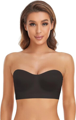 NEW SZ L Strapless Bra n Non-Slip Silicone Padded Bandeau Bra Wireless Tube  Top | eBay
