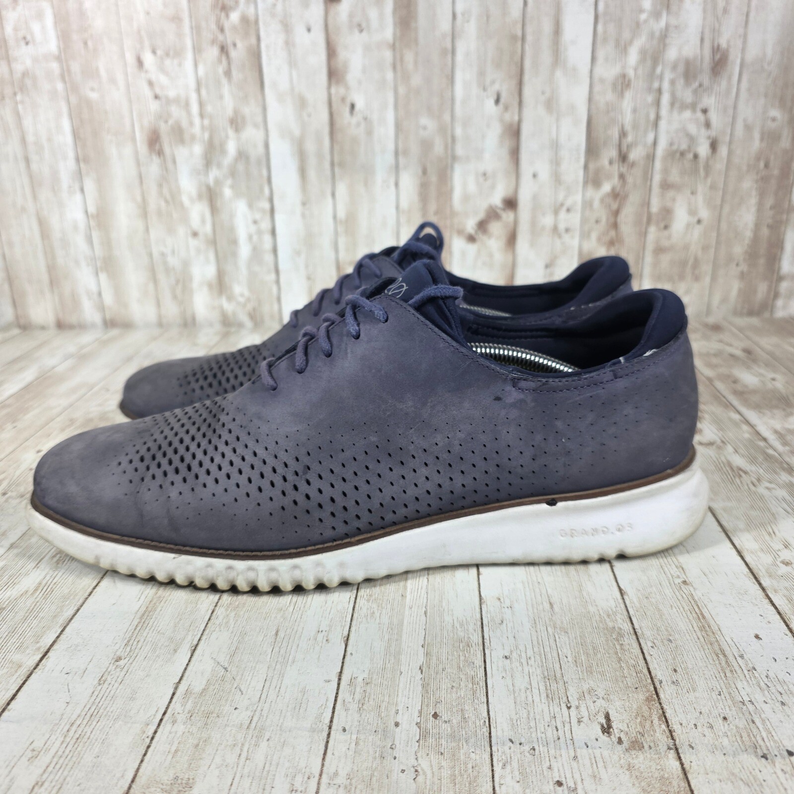 SAOLA Scarpe eleganti Cole Haan 2.0 Grand Oxford in pelle traforata blu taglia 10M