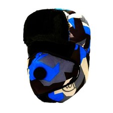 1x Bomberm&uuml;tze Fellm&uuml;tze Winterm&uuml;tze Camo Camouflage Blau 55 cm bis 62 cm #A01