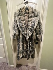 Tissavel Of France Faux Fur 3/4 Length Coat