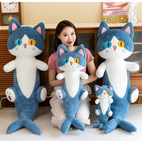 Almohada Animal Gato Pez Felpa Algodón Moderna Mediana Multicolor Terciopelo Suave Decoración - Imagen 18 de 25