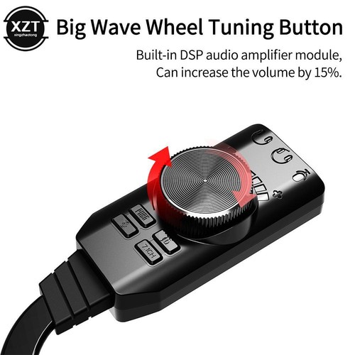 7.1 Channel USB External Sound Card for Pc Laptop Gaming Plug and Play - Imagen 3 de 24