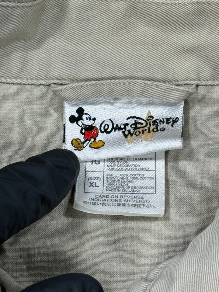 Куртка мужская Disney очень большая желтовато-коричневая хаки для гольфа с воротником Mickey Mouse на молнии - Изображение 2 из 4