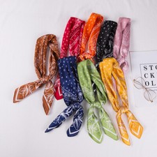 Primary Bandana Silky Paisley Square Scarves Headband Neck Scarves Purse Deco