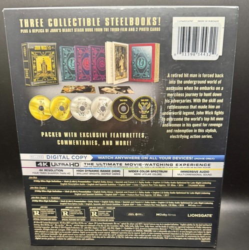 JOHN WICK TRILOGY US EXCLUSIVE 4K BLURAY STEELBOOK STASHBOX *SEALED* PLEASE READ - Picture 12 of 22
