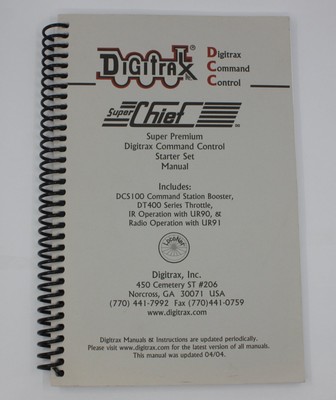 Digitrax DCC100M Super Premium Digitrax Command Control Starter Set Manual