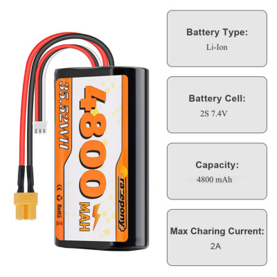 2S Li-ion Battery 7.4V 5000mAh XT30 Plug For RadioMaster TX16S TX18S - Foto 13