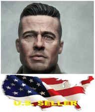 1/6 Brad Pitt Head Sculpt  Fury Tank Crews Wardaddy for Hot Toys SHIP FROM U.S.