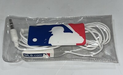 MLB.com Plug-in Ear Phones- Logo On Ends- Baseball-New-Rare, HTF Item