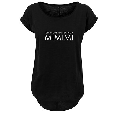 Ladies fashion Oversize Shirt Damen Tanktop Ich höre... - Schwarz & Weiß - NEU