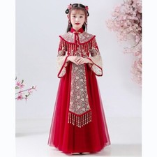 Girls Hanfu Cheongsam Costume Chines New Year Spring Festival Clothing