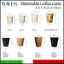 Disposable Coffee Cups Kraft Double Wall Paper Cups White Printed Cups Hot Drink