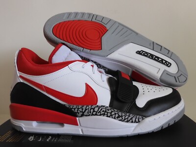 NIKE AIR JORDAN LEGACY 312 LOW WHITE-FIRE RED-BLACK-WOLF GREY SZ