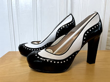 DAVID BRAUN Plateau Pumps Budapester Schwarz Weiß 39