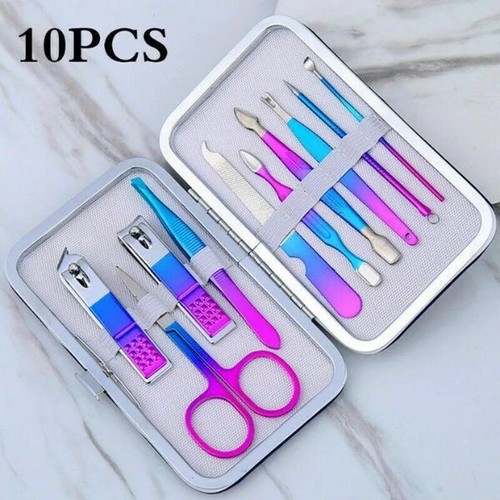 7-15pcs Manicure Nail Clipper Set Stainless Steel Pedicure Kit Nail Scissor New - Picture 3 of 7