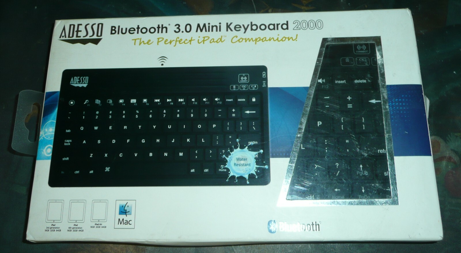 Adesso Bluetooth 3.0 Mini Keyboard 2000 Bluetooth - For iPad WKB-2000BA