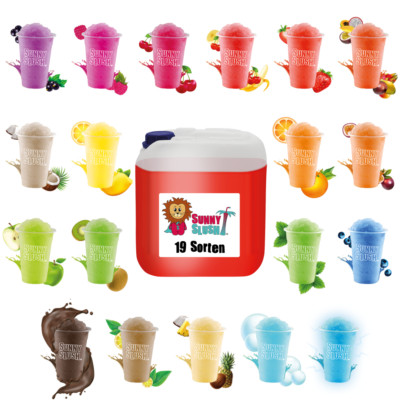4x5 Liter Slush Eis Konzentrat - Slush Sirup in leckeren Sorten - SunnySlush 