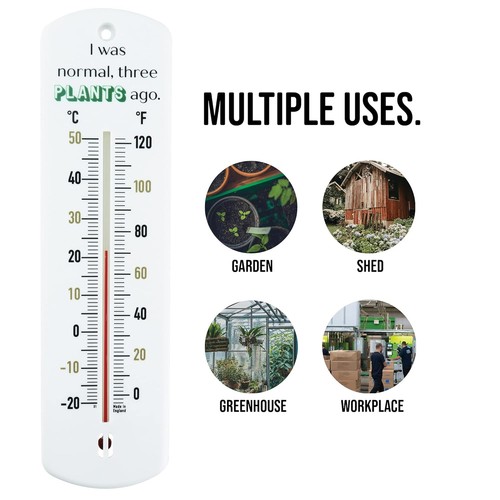 Garden Thermometer Greenhouse Allotment Shed Outdoor Gift for Gardeners IN-264 - Picture 2 of 7