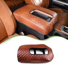 Car Center Console Armrest Cover Pad Fit for 2007-2021 Waterproof Leather Brown