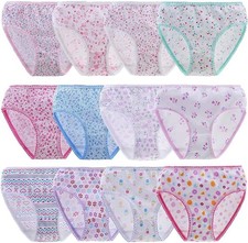 Toddler Girls' Cotton Panties Baby Soft Assorted Briefs Underwear Random 12Pcs