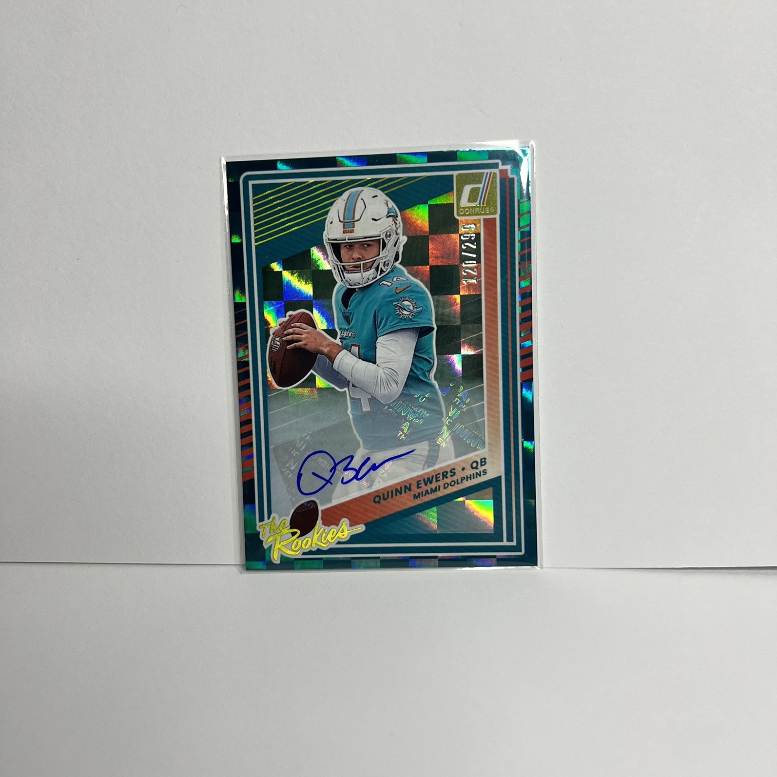 QUINN EWERS 2025 DONRUSS THE ROOKIES AUTOGRAPH DOLPHINS RC AUTO /299