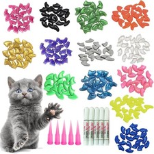100pcs Cat Nail Caps/Tips Pet Cat Kitten Paws Covers Control Paws of 10 Nails