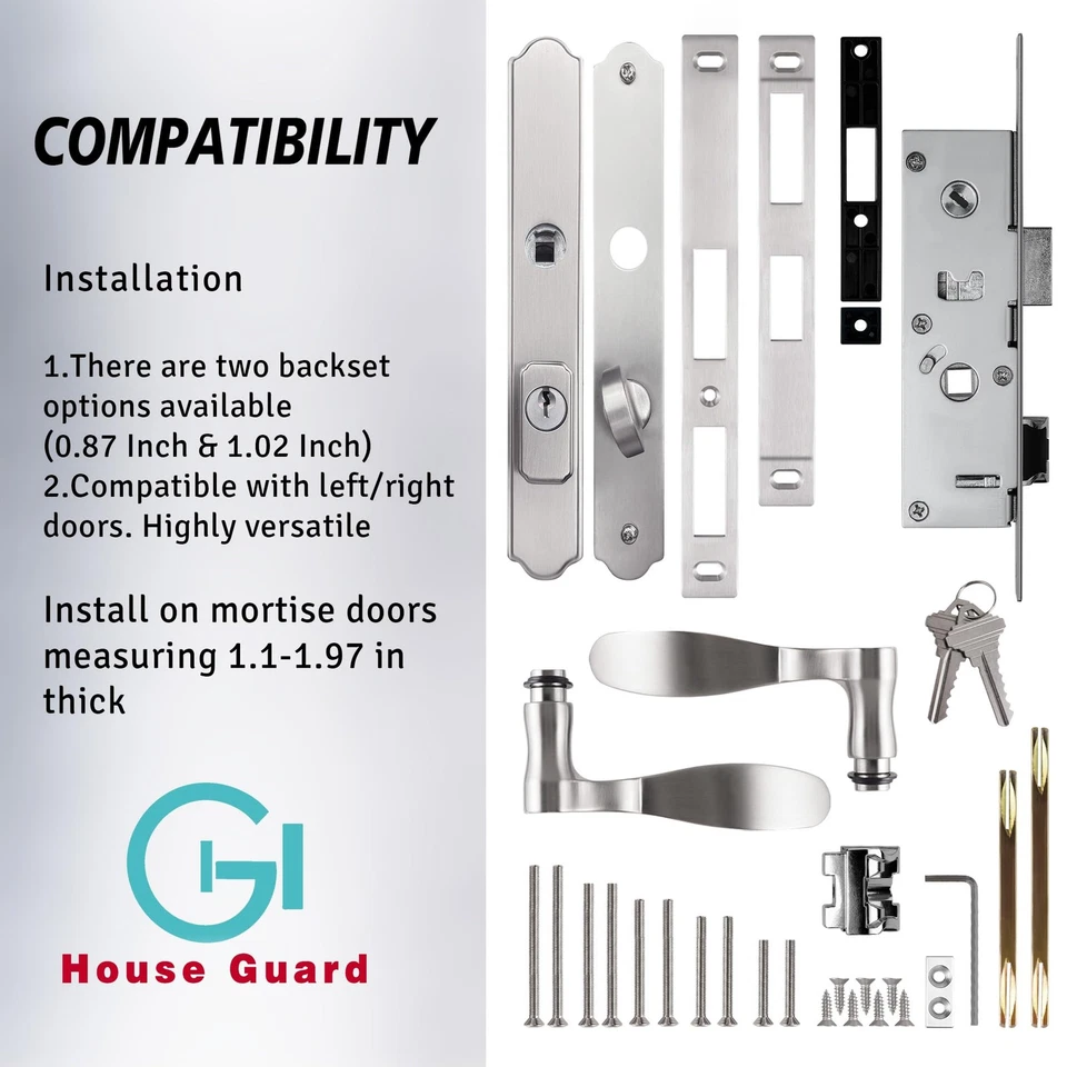 ** NEW Storm Door / Screen Door Handle with Deadbolt Lock | Brushed Nickel | - Image 4 of 4