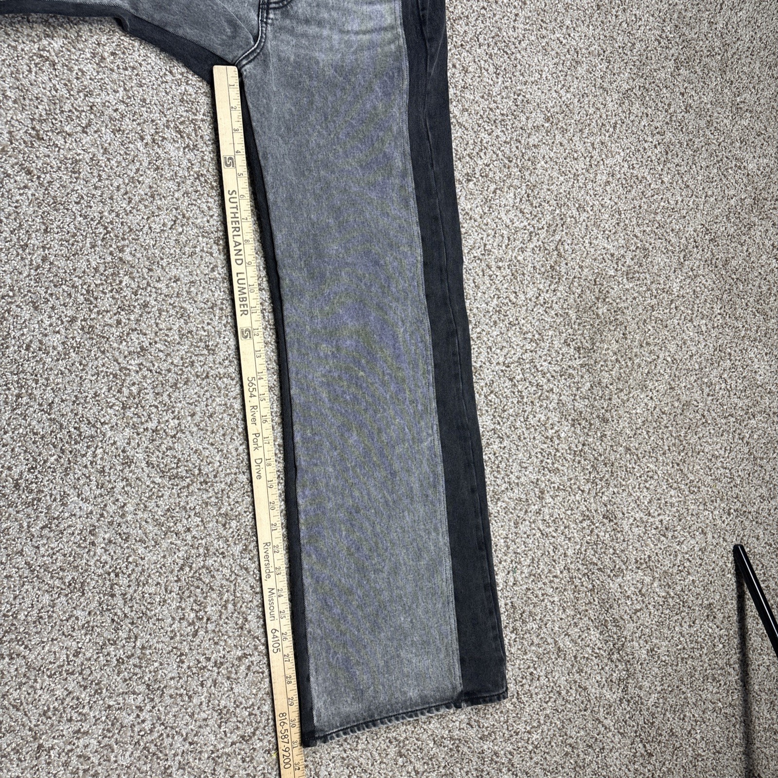 NWT Veronica Beard Women's Taylor High Rise Wide Leg Jeans Two Tone Gray 28 X 31 - View 13