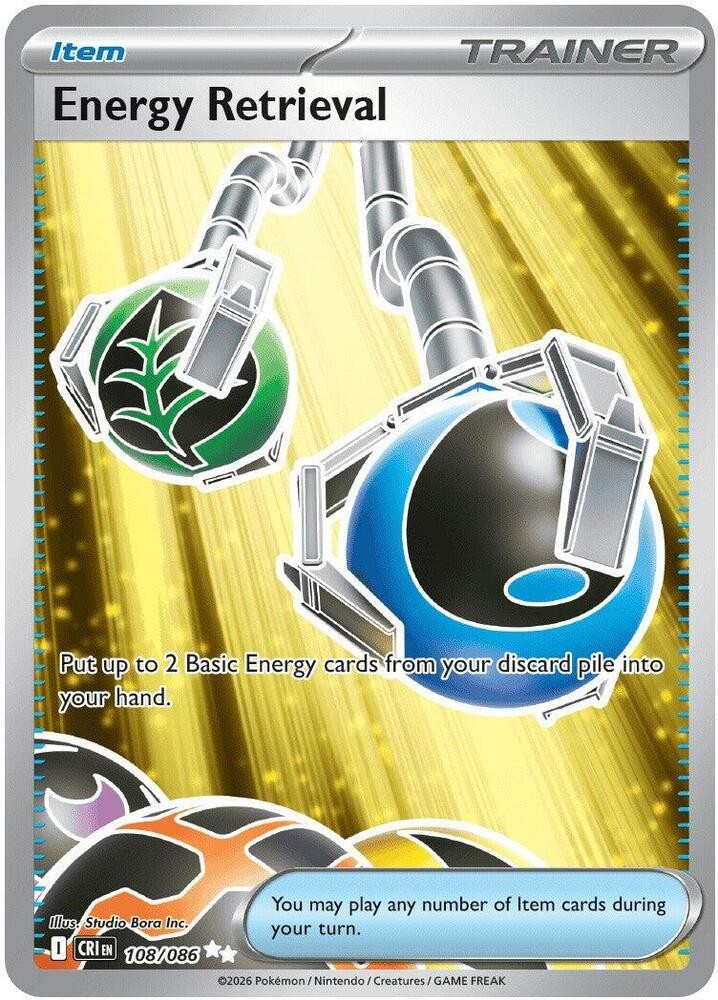 Energy Retrieval Holo Ultra Rare ME04: Chaos Rising 108/086 NM