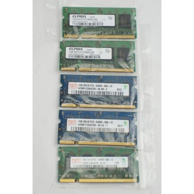 Elpida Hynix 1GB PC2-6400S DDR2 Laptop RAM 5pc Lot SODIMM 800MHz EUC