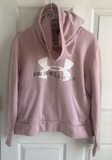Under Armour Sportstyle Fleece Hoodie Womens M Big Logo style 1321185 READ
