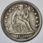 1856 Seated Liberty 10c Large Date Silver Dime