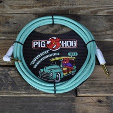 Pig Hog "Seafoam Green" Instrument Cable 10ft- Right Angle