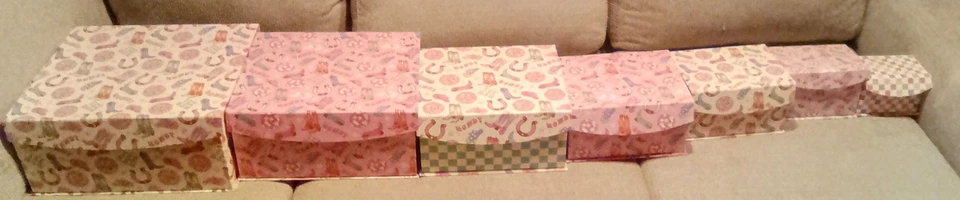 7 Square Nesting Gift Boxes,Girls Cowgirl Decorative Boxes w Lids in 7 Sizes~New - Image 2 of 3