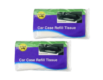 Car Case Visor Facial Tissues Refill 3 Ply Tissue Wipes 6 Refills (2 Bags)