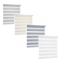 Day and Night Zebra Window Premium Roller Blinds Cream Grey 17 Sizes 200cm Drop