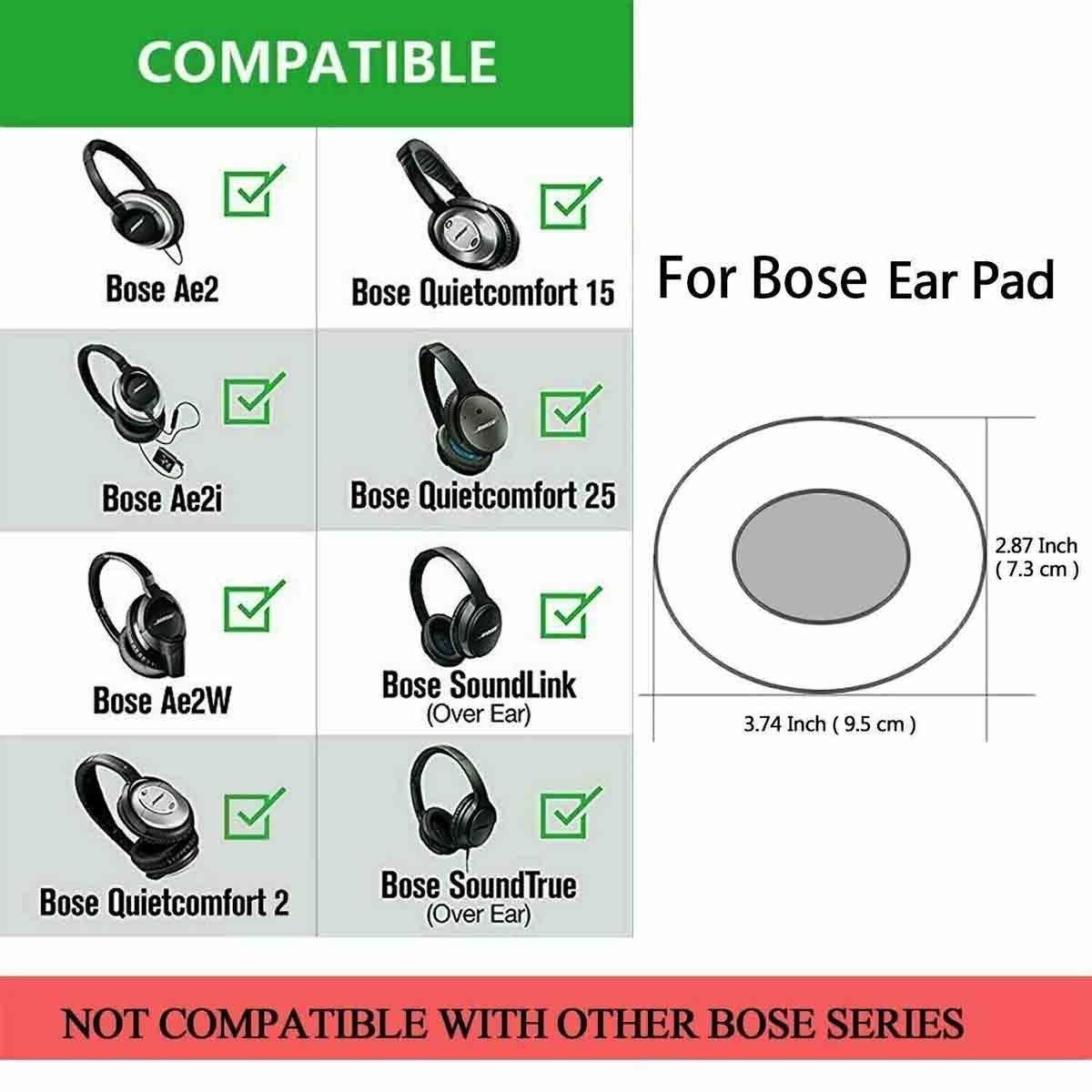 rown Ear Replacement Ear Pads Cushion for Bose QuietComfort QC2 QC15 Earphones