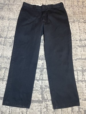 Dickie s 874 Original Fit Black Pants Size 38X 32 Pleated Skate Chino Y2K
