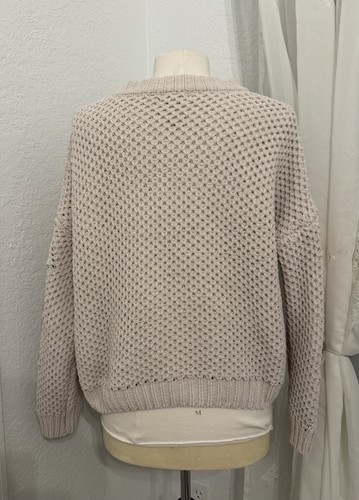 Aqua Marke Damen Zopfmuster Cropped Rundhalsausschnitt Grobstrick Pullover Größe L - NEU $ 128 - Bild 4 von 5