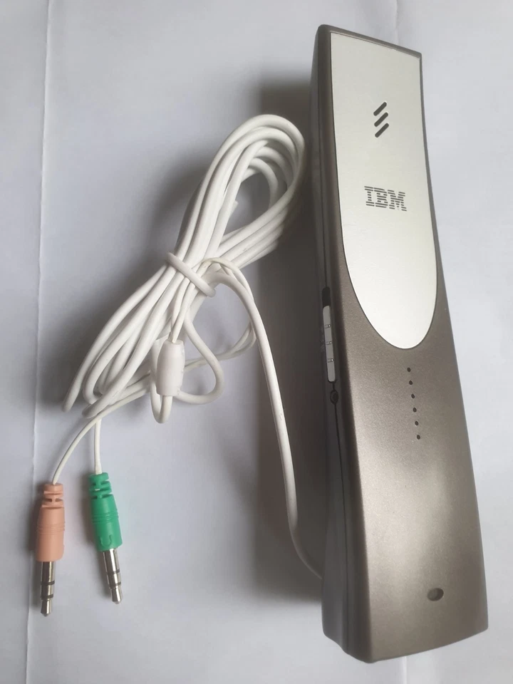 selten retro IBM minilautsprecher Bugitron Design mit Mikrofon handsfree 14x3cm