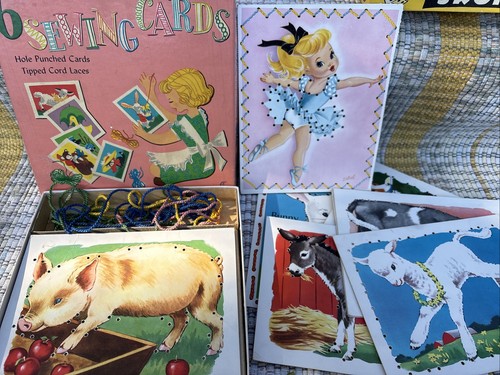 Vintage Sewing Cards Whitman Publishing 1950’s Child Safe 8 Cards Animals A7